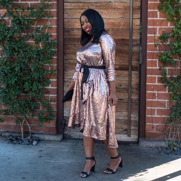 Lane Bryant Copper Sequin Party Dress - Picture 5 of 12